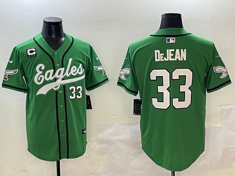 Men Philadelphia Eagles 33 Dejean Green three generations Jointly Name 2025 Nike Limited NFL Jersey style 1